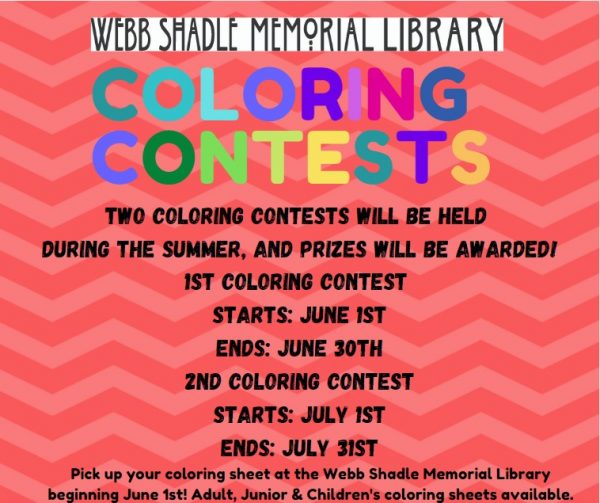 COLORING CONTESTS Webb Shadle Public Library