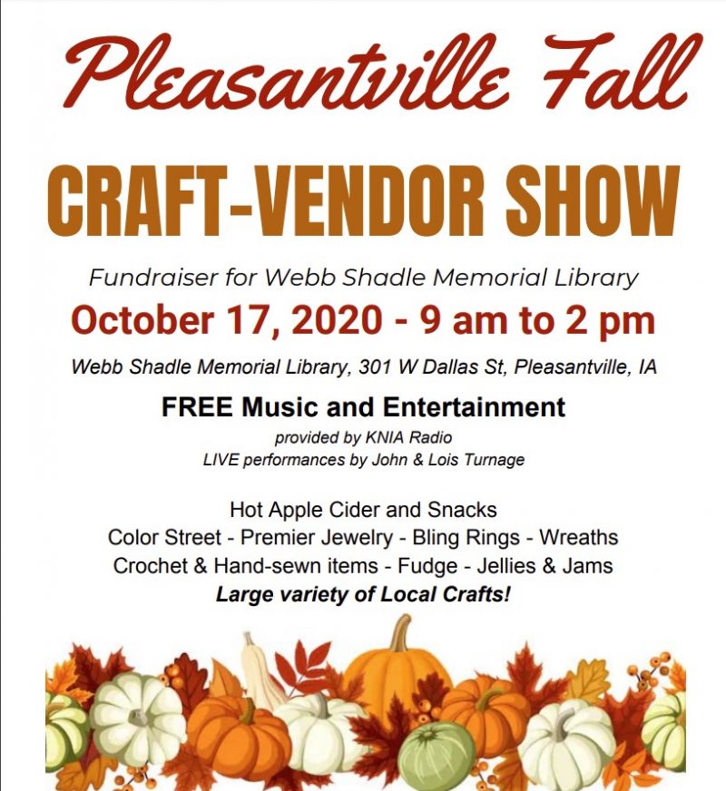 PLEASANTVILLE FALL CRAFTVENDOR SHOW Webb Shadle Memorial Library